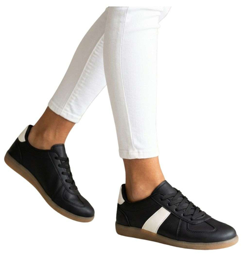 Wiązane snekaersy damskie białe wygodne /A3-3 18715 T177/