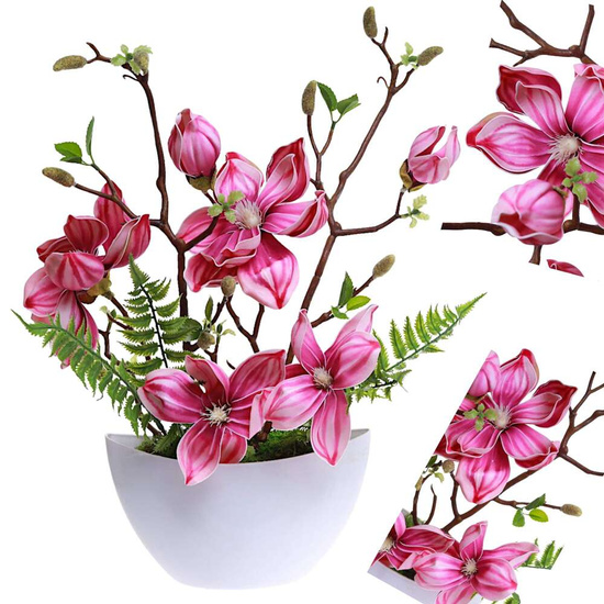 Fioletowa lilia w doniczce- sztuczne kwiaty Kompozycja 45 cm KOMP57 PN432