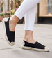 Wsuwane baleriny czarne espadryle /A10-1 18726 T188/