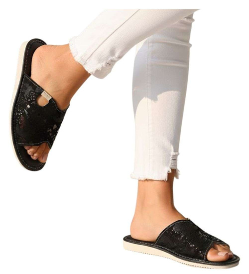 Czarne domowe klapki kapcie /D8-1 16205 S165/