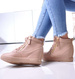 Beżowe sneakersy damskie na koturnie /B3-2 12826 T796/