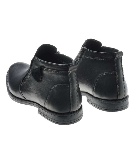 Wyprzedaż- Zimowe męskie buty ze skóry naturalnej Czarne /F10-2 234 813 R989/