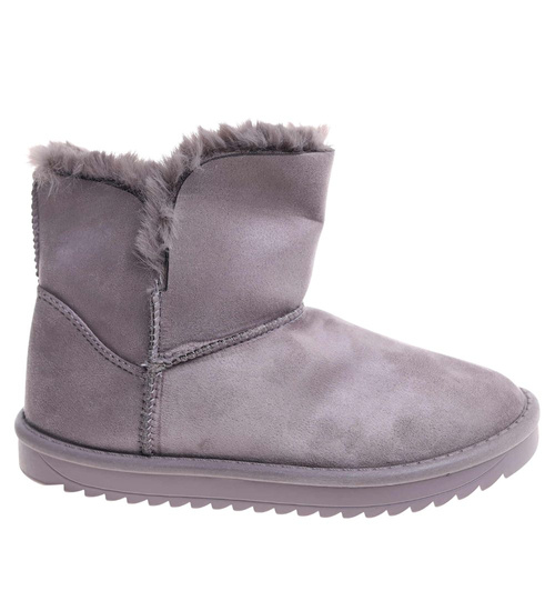 Szare kozaki śniegowce z futerkiem /A1-2 18358 T195/