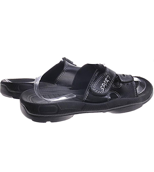 Czarne klapki chłopięce /B5-1 12018 T097/