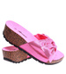 Różowe klapki na niskim koturnie /C7-2 17627 T134/