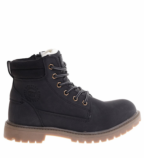 Zimowe czarne chłopięce trapery sznurowane /E9-1 17081 T339/