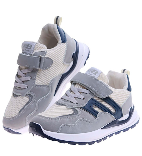 Szaro granatowe chłopięce buty sportowe sneakersy /G8-3 17234 T289/