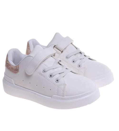 Dziecięce białe trampki na rzepy /F6-2 18116 T186/