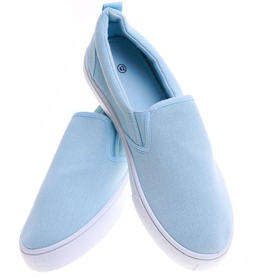 Błękitne męskie trampki slip on /B6-2 16517 T189/