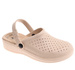 Beżowe kryte ażurowe klapki damskie /F3-1 17907 T189