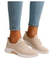Wsuwane ażurowe beżowe buty sportowe /A7-1 17990 T281/