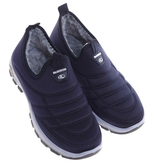 Zimowe chłopięce półbuty sportowe Granatowe /B4-2 18163 T336/