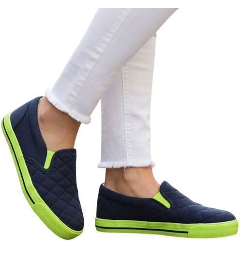 Granatowo zielone dziewczęce tenisówki /D6-3 15901 T079/