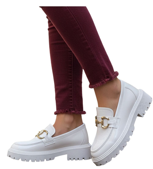 Wiosenne beżowe mokasyny damskie /A7-3 15446 T479/