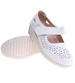 Białe ażurowe półbuty z rzepem na niskim koturnie /A3-3 16163 T330/