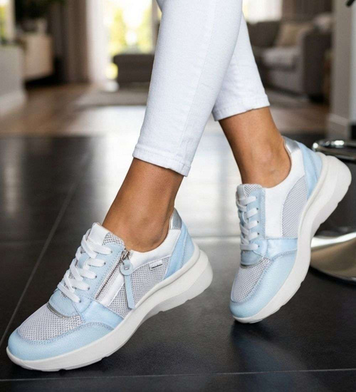 Wiązane sportowe buty damskie niebieskie /i6-2 18473 W12-3/