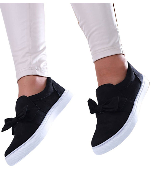 Wsuwane czarne trampki slip on /C1-2 13639 S171/