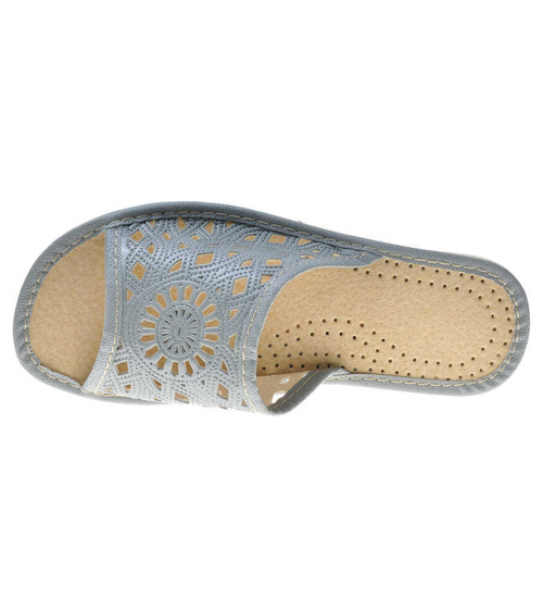 Domowe damskie klapki z Podhala SZARE  /A4-1 6141 S172/