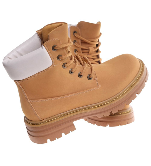 Karmelowe botki trapery /A1-1 18554 W2/