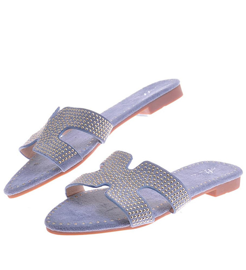 Klapki damskie na lato Niebieskie /C2-2 10482 S127/