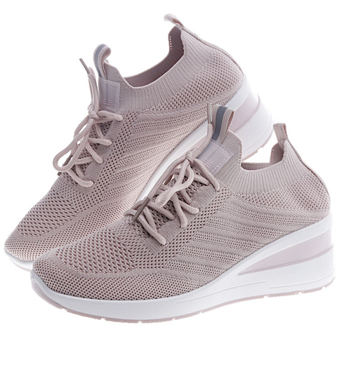 Różowe trampki sneakersy na koturnie /C2-3 13183 T395/