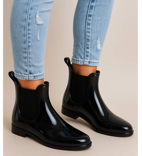 Kalosze damskie czarne gumiaki sztyblety /F2-1 +h2 17980 T21-52/