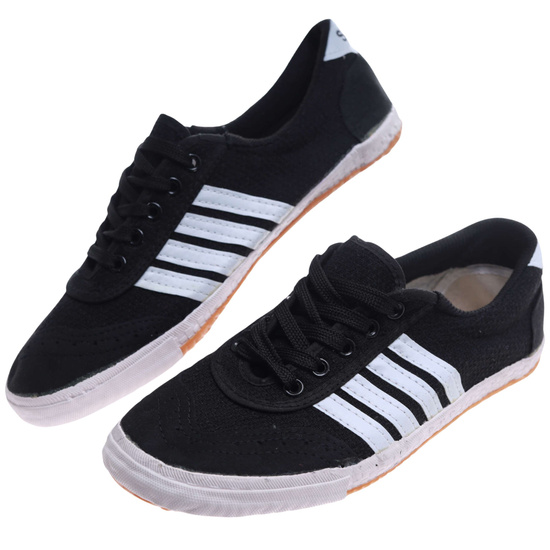 Czarne materiałowe trampki halówki chłopięce wiązane /D5-1 17650  T138/