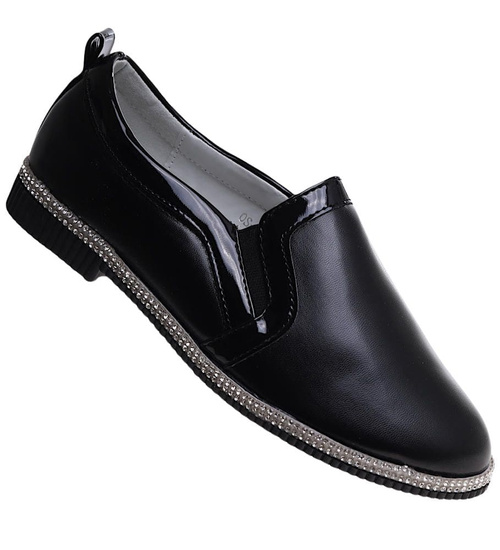 Czarne półbuty dziewczęce /A4-2 11278 S192/