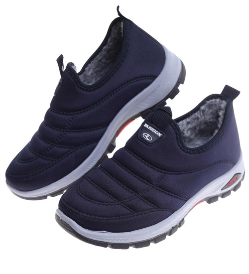 Zimowe chłopięce półbuty sportowe Granatowe /B4-2 18163 T336/