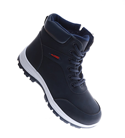 Ocieplane granatowe buty chłopięce /A8-2 15026 T498/