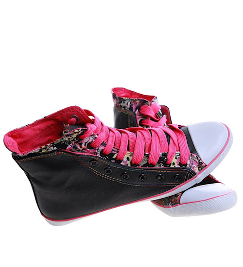 Wysokie sznurowane tenisówki damskie /G5-2 9959 S4/