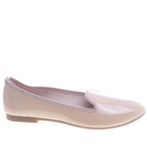 Wygodne damskie balerinki lordsy Beżowe /E5-2 4596 S170/