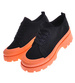 Czarno pomarańczowe trampki creepersy na platformie /F9-3 11324 T597/