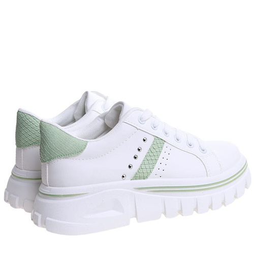 Białe trampki damskie na platformie /C1-3 13685 S247/