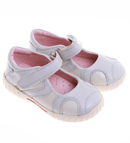 Szare dziecięce półbuty zapinane na rzepy /D7-2 4957 T098/