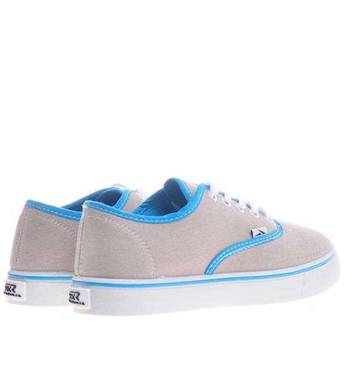 Sznurowane szare trampki damskie /F8-1 8249 T098/