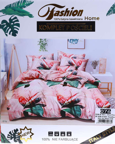 Różowy komplet pościeli Fashion Home 200x220 /H2-K35 15086 T346/