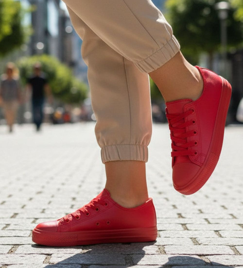 Czerwone dziewczęce trampki /G12-3 16764 G6-15 +H2/