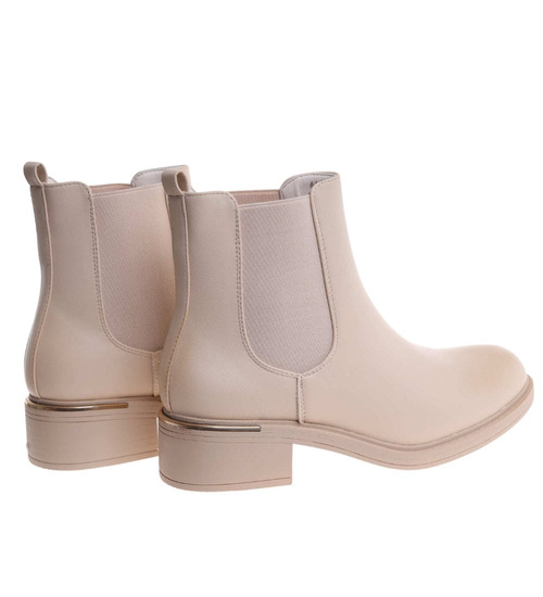 Beżowe botki sztyblety z ociepleniem /i6-4 18440 W280/