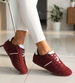 Bordowe sneakersy damskie zamszowe /A10-3 18801 W282/