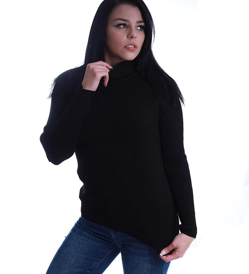 Czarny dopasowany elastyczny damski golf /H2 B2-2 UB503 U105/