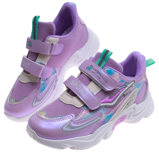 Fioletowe dziewczęce buty sportowe /D2-2 17426 T203/