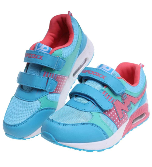 Niebieskie dziewczęce sneakersy na rzepy /G9-3 18130 T292/