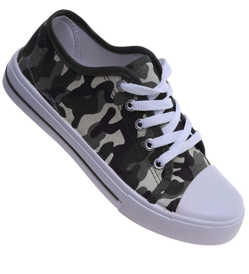 Klasyczne białe trampki z niską cholewką /A9-1 15576 T089/