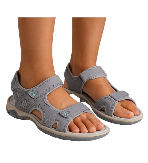 Szare sportowe sandały damskie /A3-2 17891 W337/