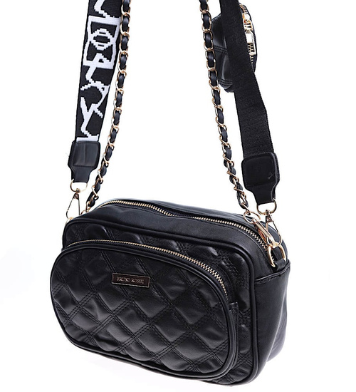 Czarna torebka listonoszka z paskiem łańcuszkiem /H2-K,12 TB523 M235/