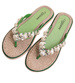 Zielone plażowe damskie klapki japonki z muszelkami /F6-2 17876 T088/