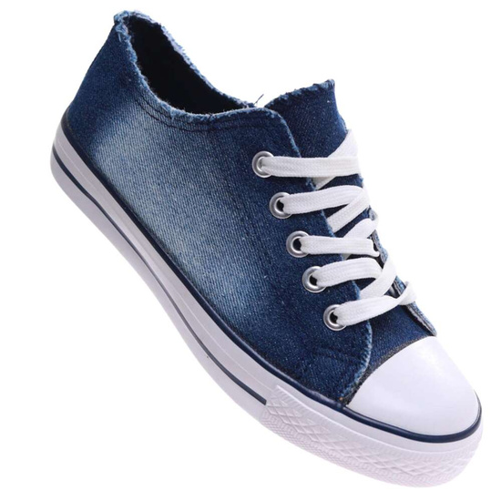 Granatowe wiązane trampki dla dziewczynki /A8-2 17285 T111/