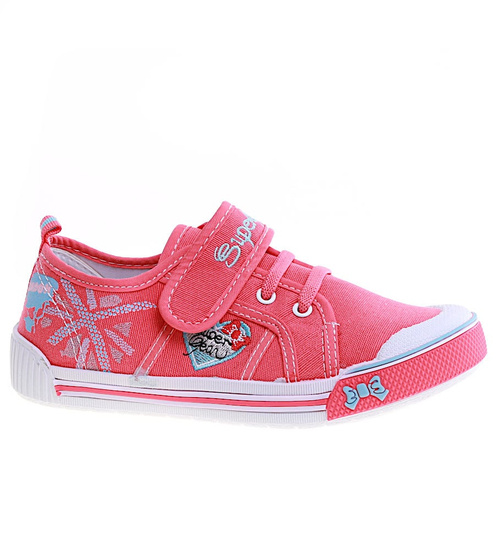 Różowe dziecięce trampki na rzep /F9-1 14946 T132/