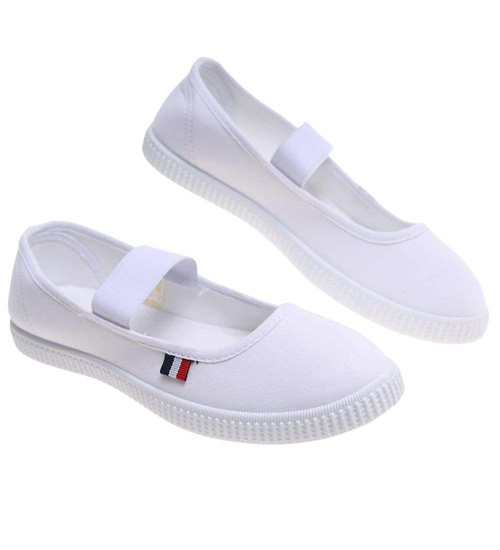 Białe wsuwane tenisówki damskie czeszki /D2-3 18794 T282/